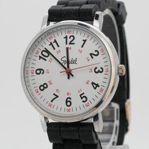 Speidel Scrub Watch - 39mm - Black Silicone - New Battery - Nurse / Medical Pro